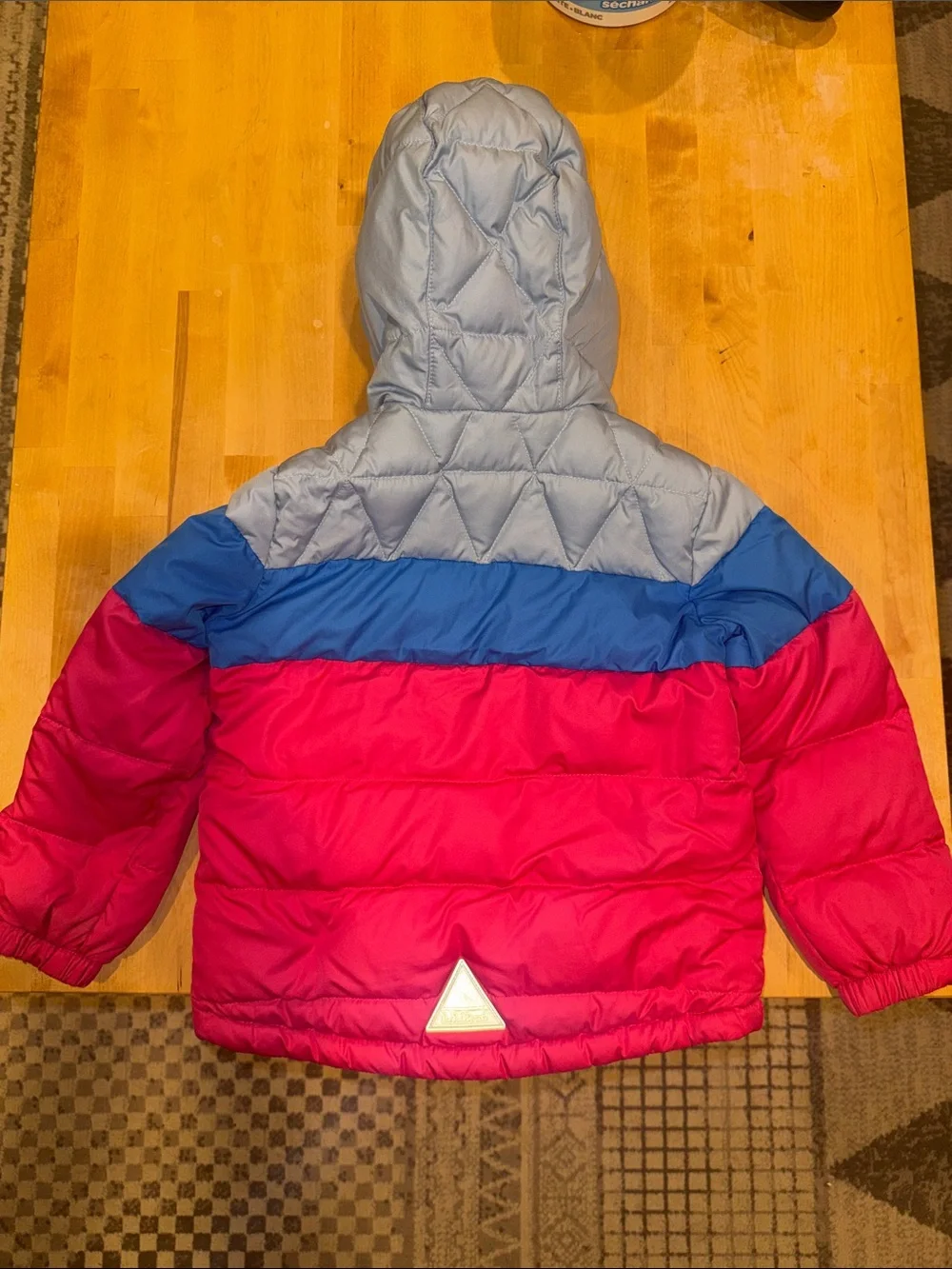 L.L. Bean Girls' Hooded Colorblock Down Jacket 4T